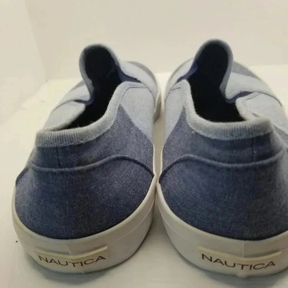Nautica Chambray Nautical Two-tone Blue Slip-on Shoes Sz 8 - Picture 2 of 8